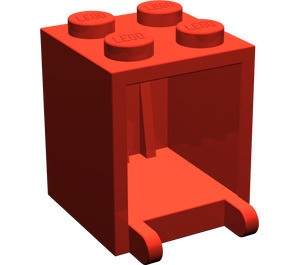 4345-5E BULK: 10x Box 2x2x2 opening voorkant open noppen rood NIEUW *5K000