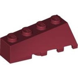 43721-59 Steen, wig 4x2 links- 4 noppen bovenop, GLOOIEND rood, donker NIEUW *