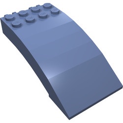 46413-55 Ruit 8x4x2 Gebogen met 2x2 vingers en 8 noppen bovenop blauw, zandkleurig NIEUW *
