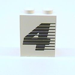 4864apx4-1G Paneel 1x2x2 met cijfer 4 wit gebruikt *0D0000