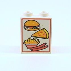 4864bpx1-1G Paneel 1x2x2 met hamburger, pizzapunt enz. wit gebruikt *0D0000
