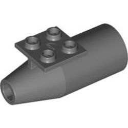 4868b-85G Motor met topplaat 2x2 grotere motor glad grijs, donker (blauwachtig) gebruikt *1D039