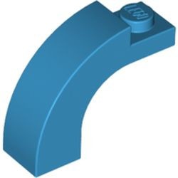 6005-153 Steen, boog 1x3x2 boven rond 1 nop bovenop blauw, donkerazuur NIEUW *1B069