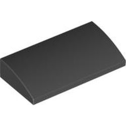 61068-11G Dakpan 2x4x 2/3 (plat afgerond eenzijdig) geen noppen geen tubes zwart gebruikt *1D037