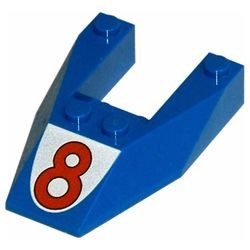 6153apb03-7 Steen, wig 6x4 met uitsnedeCIJFER 8 zonder zijsleuven blauw gebruikt *
