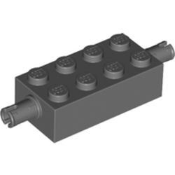 6249-85G Steen 2x4 met pinnen aan beide zijden grijs, donker (blauwachtig) gebruikt *1D009