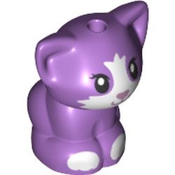 69902pb02-157 Kitten, zittend met witte neus en pootjes lavender, midden NIEUW *0D000