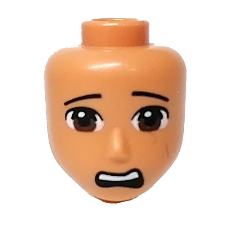 84070-28 Hoofd minidoll roodbruine ogen verbaasde mond caramel NIEUW *0B0000