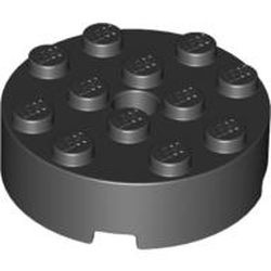87081-11G Steen, rond 4x4 zonder gaten zijkant zwart gebruikt *1R018