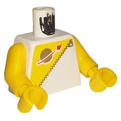 973p6ec01-1G Torso Futuron met rits en classic space logo wit gebruikt *0B0000