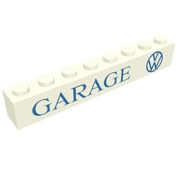 crssprt01pb76-1G Steen 1x8 ZONDER bodemtubes GARAGE VW wit gebruikt *5V07-03