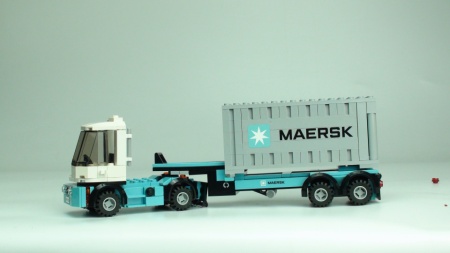 Ex 10219 Maersk containerlorry met grijze container