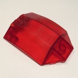 x224-17G Cockpit ruit 8x6x2 gebogen transparant rood gebruikt *1C018