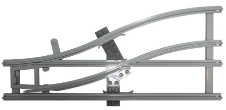 x878cx2-9G Trein, Rails 4.5V Handwissel links lichtgrijs (klassiek) gebruikt *