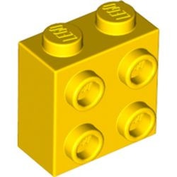22885-3 'Steen 1x2x1 2/3e met noppen aan één zijde geel NIEUW *1L2-13