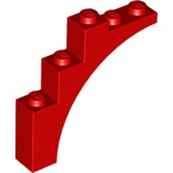 2339-5G Steen, halve boog 1x5x4 (trapsgewijs) rood gebruikt *1L258+260