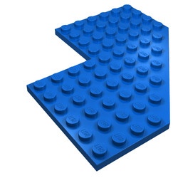 2401-7G Platte plaat 10x10 zonder hoek en 4x4 uitsnede blauw gebruikt *3D0000