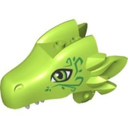 24196pb02-34 Drakenkop met groene ogen en versiering lime NIEUW *0D000