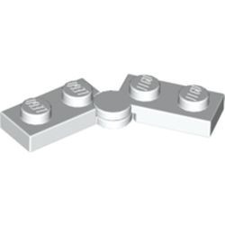 2429c01-1G Scharnierplaat 1x4 compleet (horizontaal 2 x 1x2) wit gebruikt *6K2