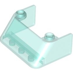 2437-15G Autoruit 3x4x1 1/3 (schuin 45 graden ) (lang zijstuk) transparant lichtblauw gebruikt *1C007