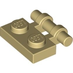 2540-2G Platte plaat 1x2 met OPEN hendel crème gebruikt *1L293