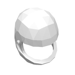 2715-1G Technic, Helm voor GROTE technic figuren (zonder vizier) wit gebruikt *0D000