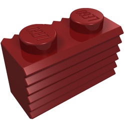 2877-59 Steen met grill horizontaal/andere kant verticaal rood, donker NIEUW *1B041