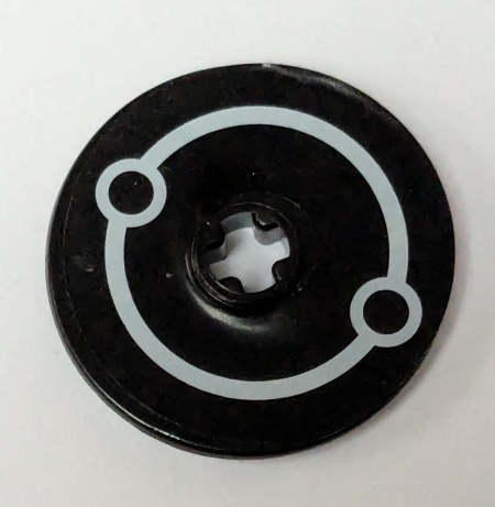 2958pb037-11G Technic Disk 3x3 met asgat witte cirkels, Set 7694 (Sticker) zwart gebruikt *5S077