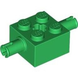 30000-6G Steen 2x2 met beide zijden pin en asgat groen gebruikt *1D009