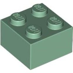 3003-48G Steen 2x2 groen, zandkleurig gebruikt *1A053