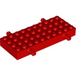 30076-5G Steen 4x10 met vier wielpinnen rood gebruikt *1D009