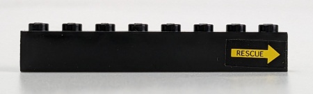 3008pb128R-11G Steen 1x8 Pijl met RESCUE RECHTS (Sticker) zwart gebruikt *5V08-09