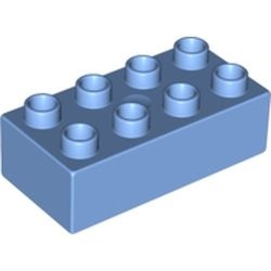 3011-42 DUPLO steen 2x4 (LET OP: DUPLO IS VRIJWEL ALTIJD PAKKETPOST) blauw, midden NIEUW *