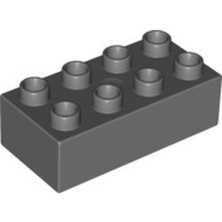 3011-85G DUPLO steen 2x4 (LET OP: DUPLO IS VRIJWEL ALTIJD PAKKETPOST) grijs, donker (blauwachtig) gebruikt *