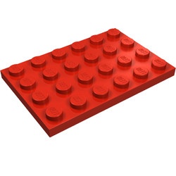 3032-5G Platte plaat 4x6 rood gebruikt *1A038