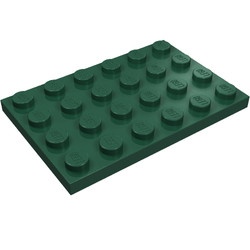 3032-80G Platte plaat 4x6 groen, donker gebruikt *1A038