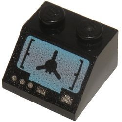 3039pb044-11G Dakpan bedrukt 45 2x2 SW Droid Tri-Fighter zwart gebruikt *5R000