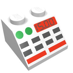 3039px4-1G Dakpan bedrukt 45 2x2 met kassa en '1500' display wit gebruikt *5R000