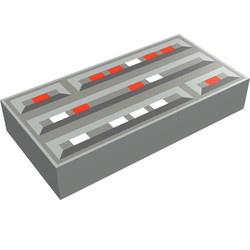3069bps1-9G Tegel 1x2 SW computer patroon lichtgrijs (klassiek) gebruikt *5T02-15