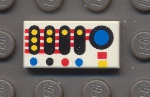 3069p30-1G Tegel 1x2 met Controlebord wit gebruikt *5T02-01