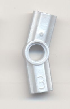 32016-66 Technic, Hoekverbinding gebogen 157,5 graden #3 grijs, lichtparel NIEUW *0B004