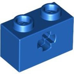 32064-7G Technic, steen 1x2 met asgat blauw gebruikt *1D053