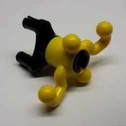 32495c01-3 Technic, stuurarm met 4 kogels en 3-pins zwarte wielnaaf geel NIEUW *0L0000