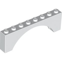3308-1G Steen, boog 1x8x2 hoog (niet-verhoogd) wit gebruikt *1D047