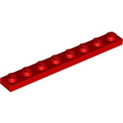 3460-5G Platte plaat 1x8 rood gebruikt *1B372