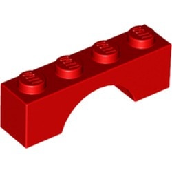 3659-5G Steen, boog 1x4x1 hoog rood gebruikt *1D051
