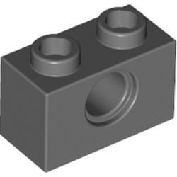 3700-85G Technic, steen 1x2 met gat grijs, donker (blauwachtig) gebruikt *1D052