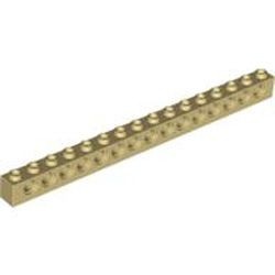 3703-2G Technic, steen 1x16 met 15 gaten crème gebruikt *1D058
