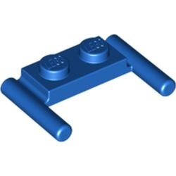 3839b-7G Platte plaat 1x2- 2 hendels lagere setting blauw gebruikt *1D012