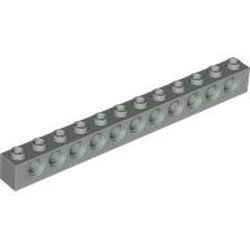 3895-9G Technic, steen 1x12 met 11 gaten lichtgrijs (klassiek) gebruikt *1D057